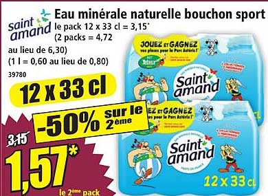 Eau minérale naturelle bouchon sport
