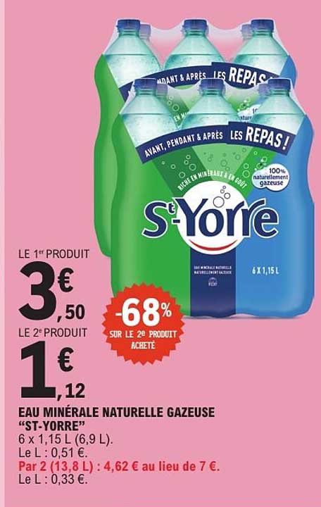 Eau minérale naturelle gazeuse "St-Yorre"