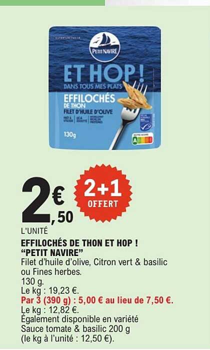EFFILOCHÉS DE THON ET HOP ! "PETIT NAVIRE"