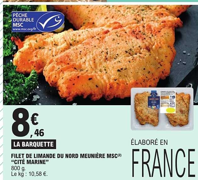 FILET DE LIMANDE DU NORD MEUNIÈRE MSC "CITÉ MARINE"
