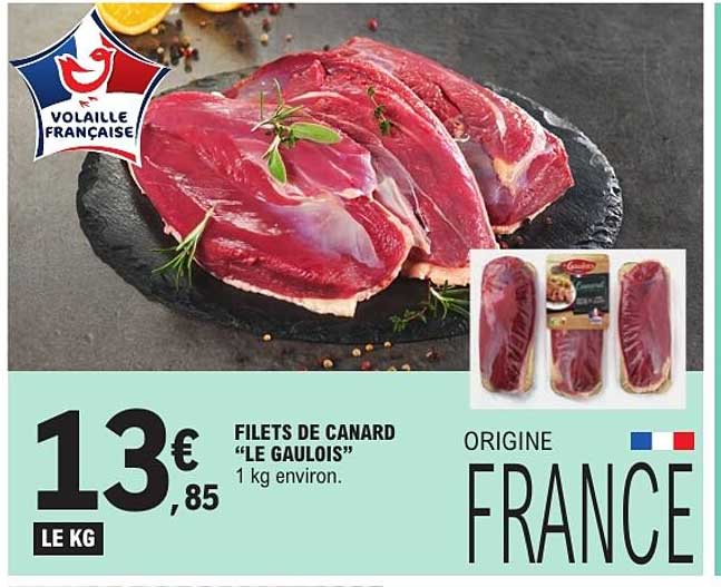 FILETS DE CANARD “LE GAULOIS” 1 kg environ.
