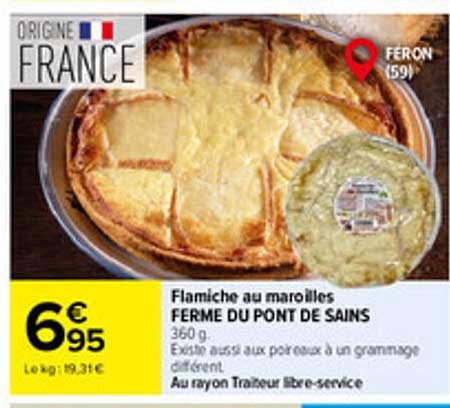 Flamiche au maroilles FERME DU PONT DE SAINS