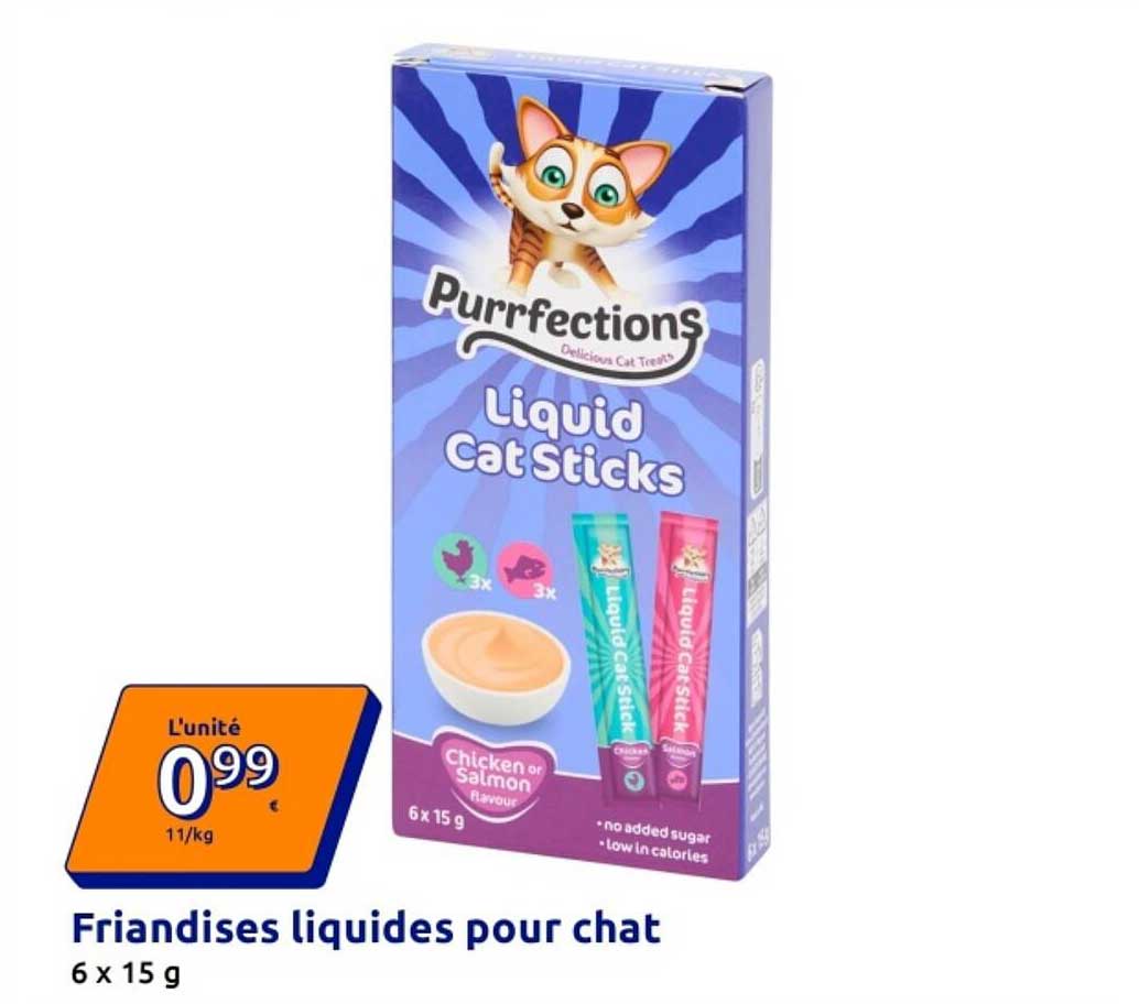 Friandises liquides pour chat 6 x 15 g