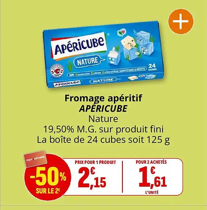Fromage apéritif APÉRICUBE Nature