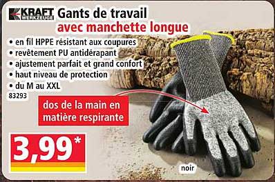Gants de travail avec manchette longue