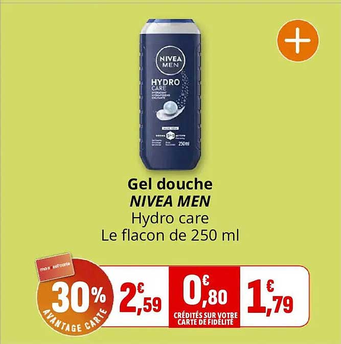 Gel douche NIVEA MEN Hydro care Le flacon de 250 ml
