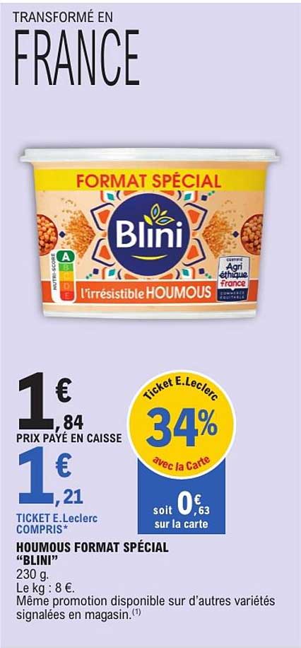 HOUMOUS FORMAT SPÉCIAL “BLINI”