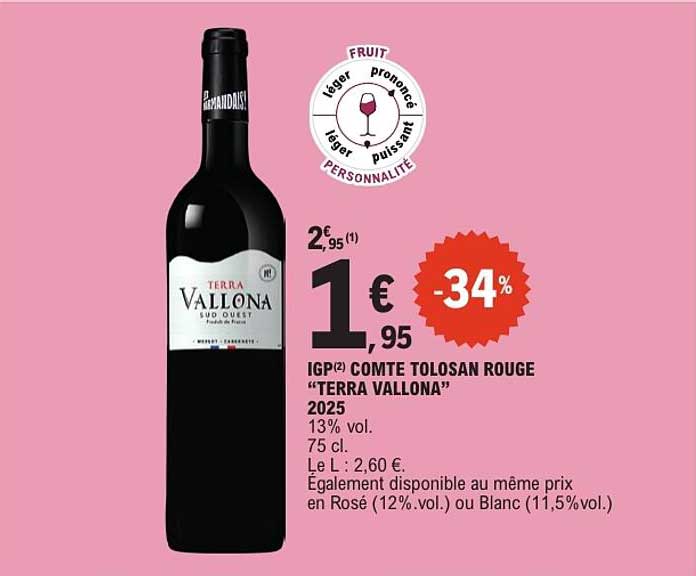 IGP COMTE TOLSAN ROUGE “TERRA VALLONA”