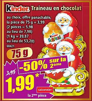Kinder Traineau en chocolat