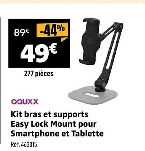 Kit bras et supports Easy Lock Mount pour Smartphone et Tablette