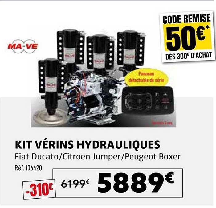 KIT VÉRINS HYDRAULIQUES Fiat Ducato/Citroen Jumper/Peugeot Boxer