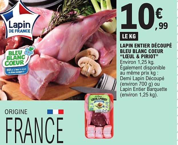 LAPIN ENTIER DÉCOUPÉ BLEU BLANC COEUR "LIEU & PIRIOT"