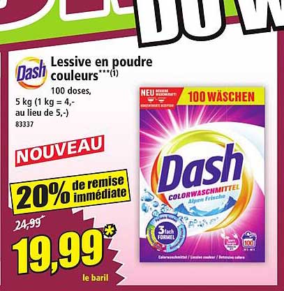 Lessive en poudre couleurs***¹