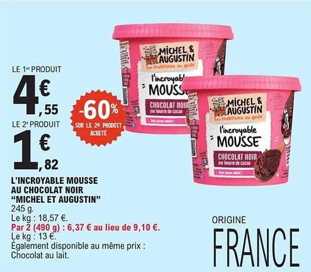 L'INCROYABLE MOUSSE AU CHOCOLAT NOIR “MICHEL ET AUGUSTIN”