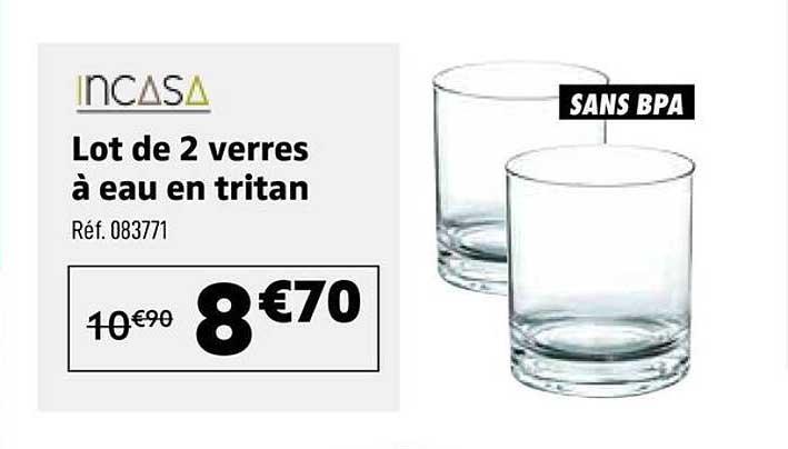 Lot de 2 verres à eau en tritan