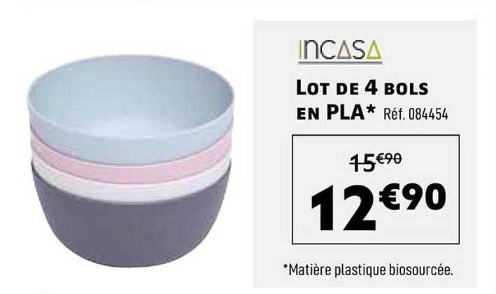 Lot de 4 bols en PLA*