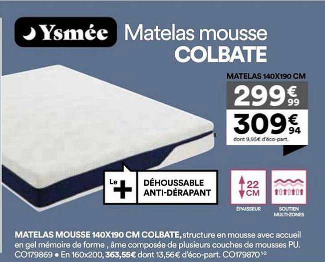 Matelas mousse COLBATE