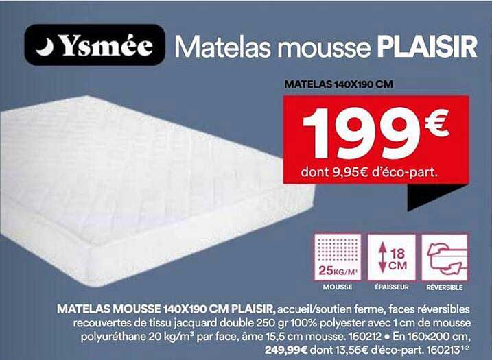 Matelas mousse PLAISIR