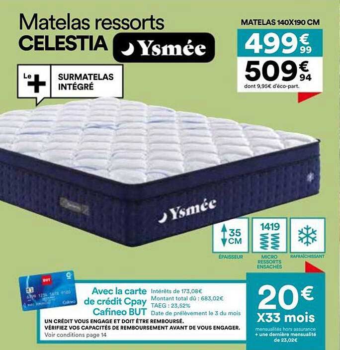 Matelas ressorts CELESTIA Ysmée
