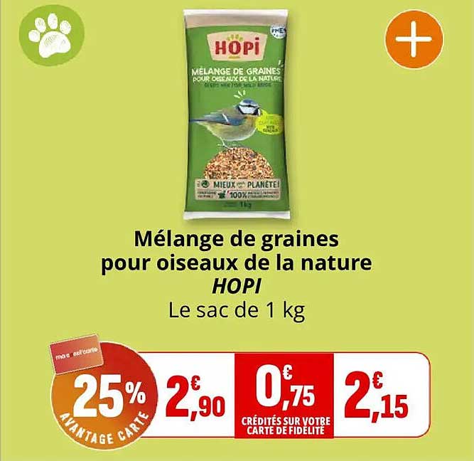 Mélange de graines pour oiseaux de la nature HOPI Le sac de 1 kg
