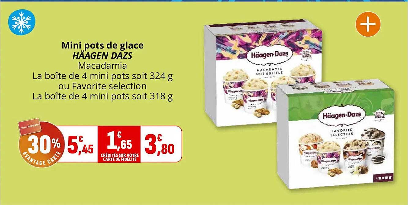 Mini pots de glace HÄAGEN DAZS Macadamia