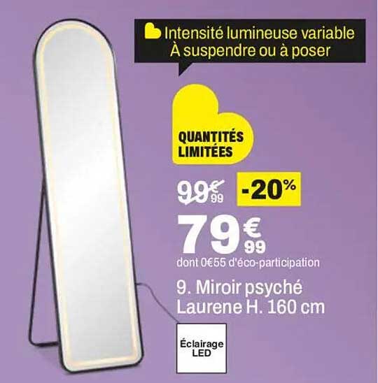Miroir psyché Laurene H. 160 cm