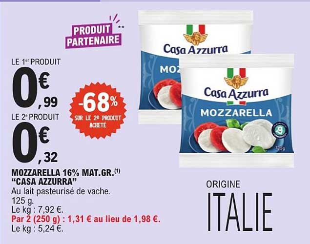 MOZZARELLA 16% MAT.GR. «CASA AZZURRA»