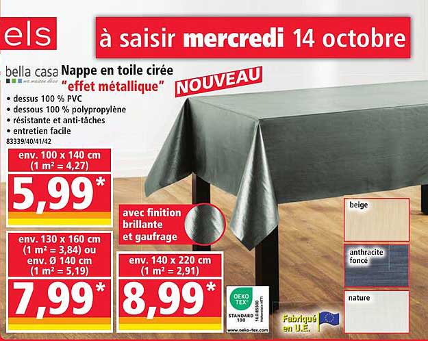 Nappe en toile cirée "effet métallique"