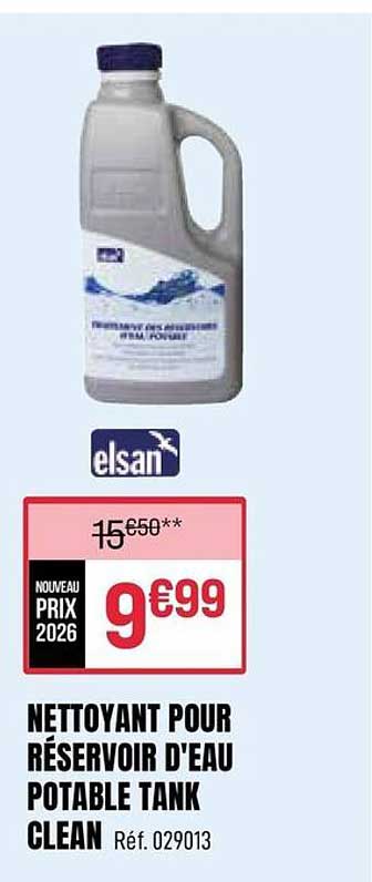NETTOYANT POUR RÉSERVOIR D'EAU POTABLE TANK CLEAN Réf. 029013