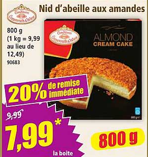 Nid d’abeille aux amandes