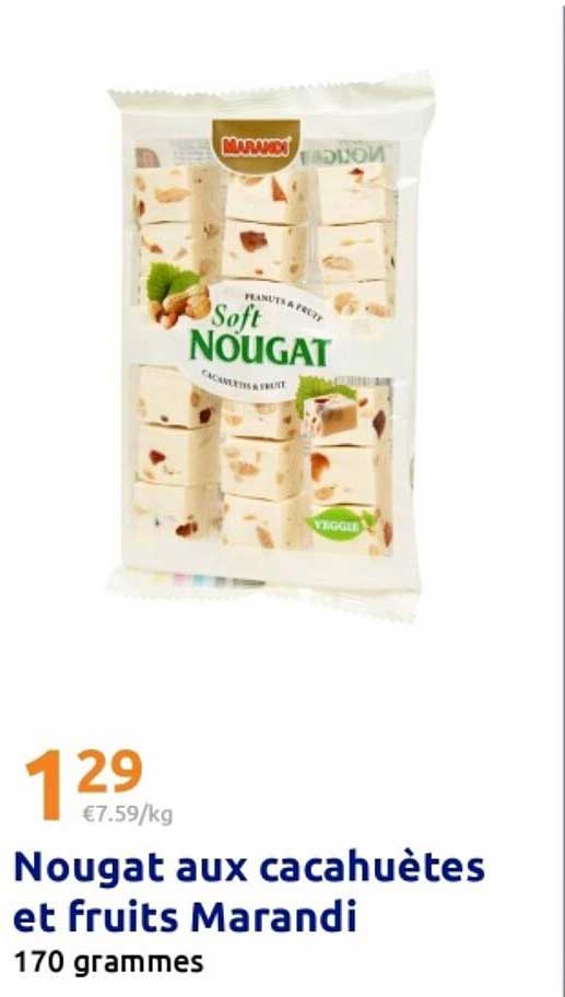Nougat aux cacahuètes et fruits Marandi
