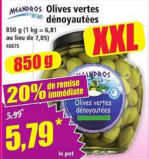Olives vertes dénoyautées XXL