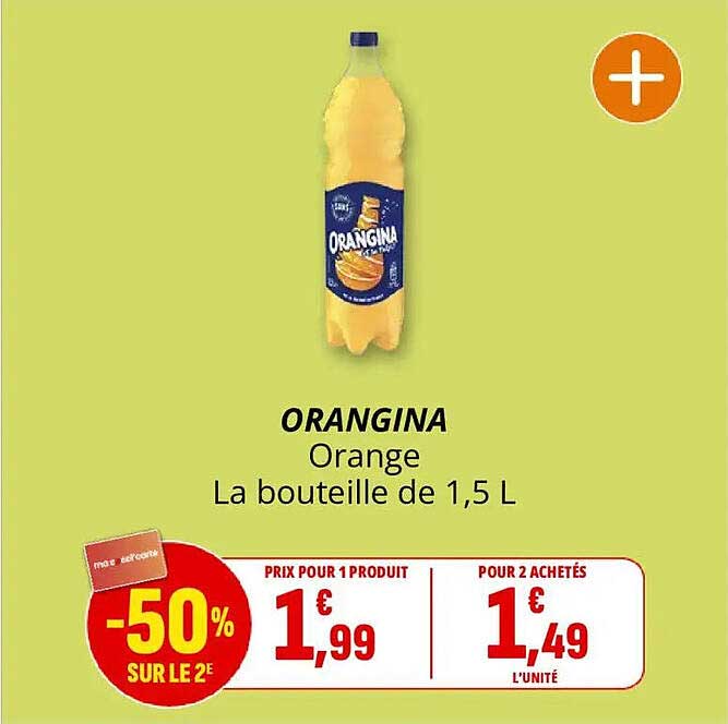 ORANGINA Orange La bouteille de 1,5 L