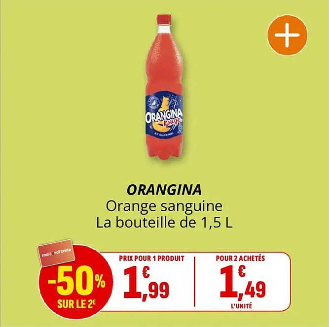 ORANGINA Orange sanguine La bouteille de 1,5 L