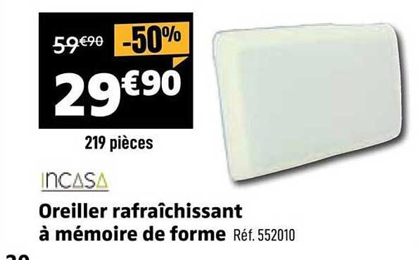 Oreiller rafraîchissant à mémoire de forme Réf. 552010