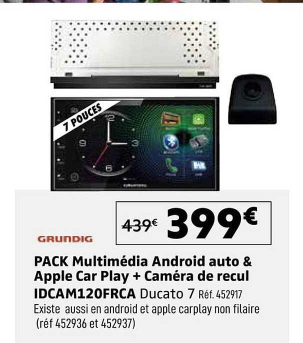 PACK Multimédia Android auto & Apple Car Play + Caméra de recul IDCAM120FRCA Ducato 7 Réf. 452917