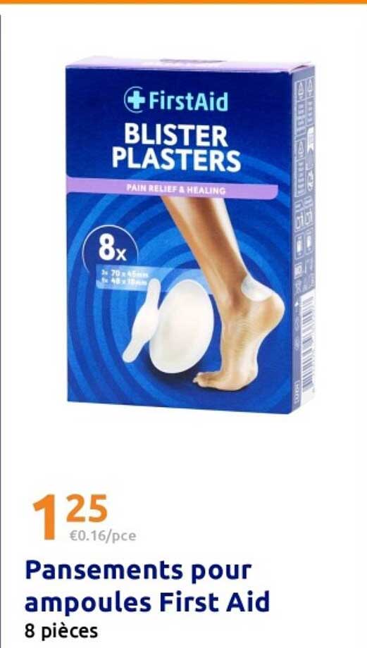 Pansements pour ampoules First Aid 8 pièces