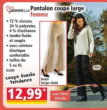 Pantalon coupe large femme