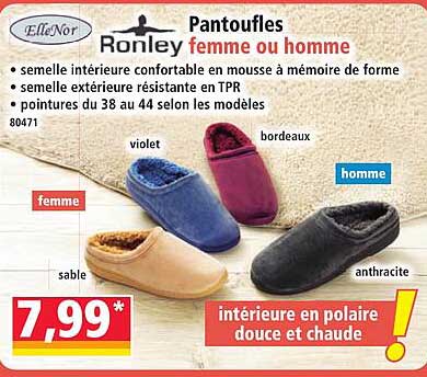 Pantoufles Ronley femme ou homme