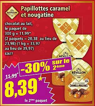 Papillottes caramel et nougatine