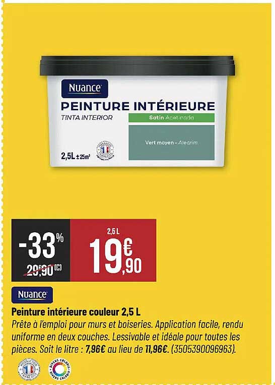 Peinture intérieure couleur 2,5 L