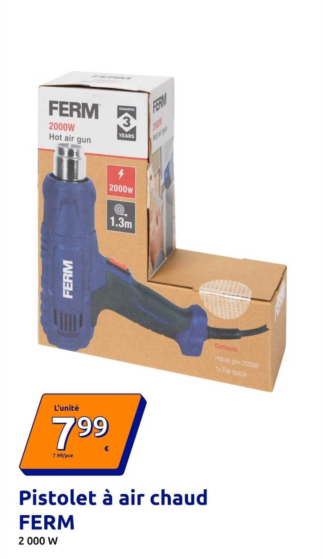 Pistolet à air chaud FERM 2 000 W