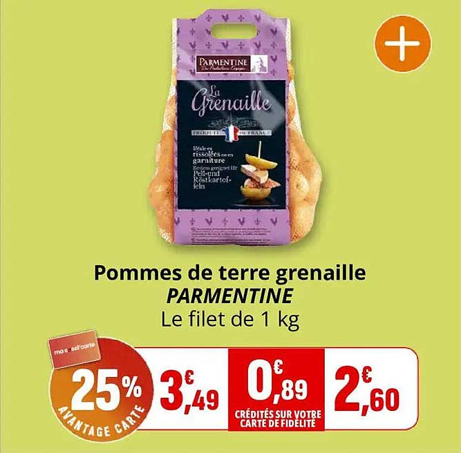 Pommes de terre grenailles PARMENTINE Le filet de 1 kg