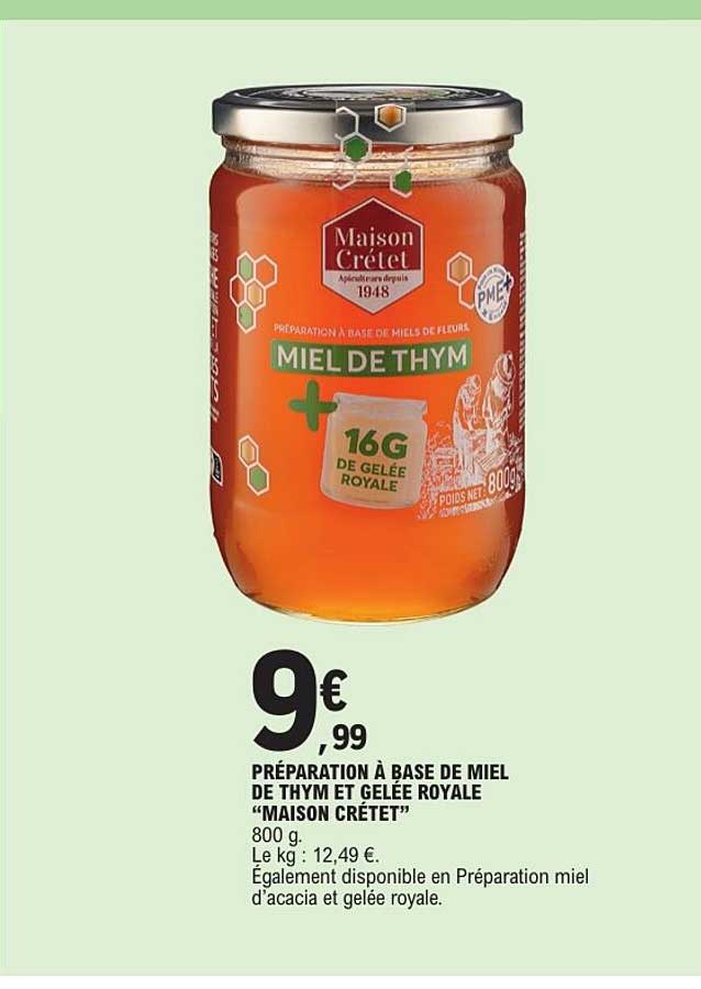 PRÉPARATION À BASE DE MIEL DE THYM ET GELÉE ROYALE “MAISON CRÉTET”