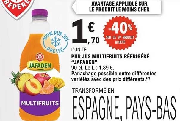 PUR JUS MULTIFRUITS RÉFRIGÉRÉ “JAFADEN”