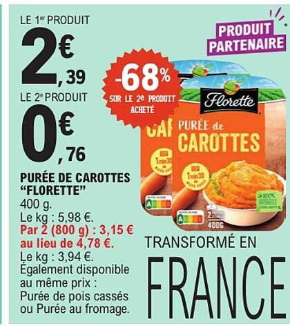 PURÉE DE CAROTTES “FLORETTE” 400 g.