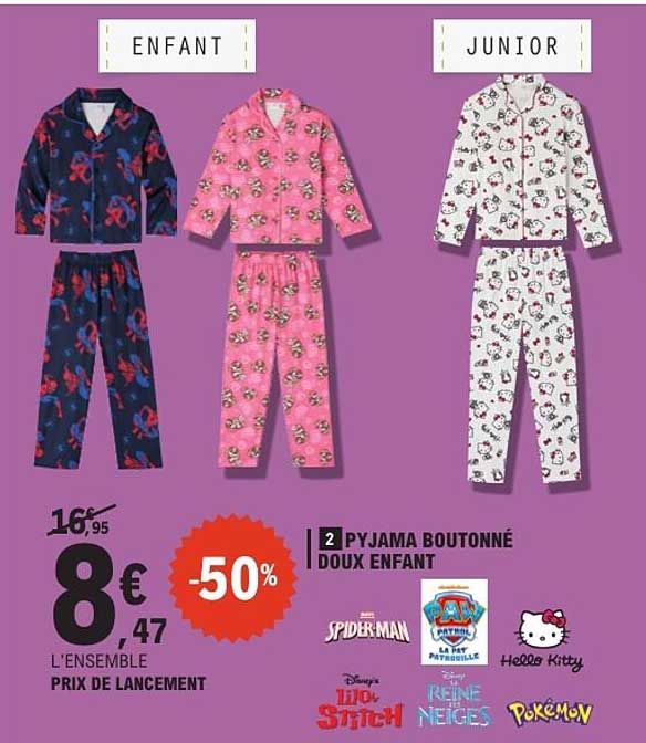 PYJAMA BOUTONNÉ DOUX ENFANT