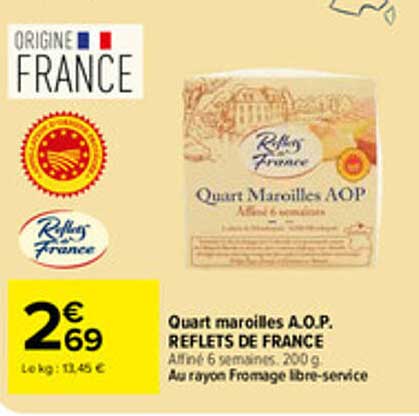 Quart maroilles AOP. REFLETS DE FRANCE