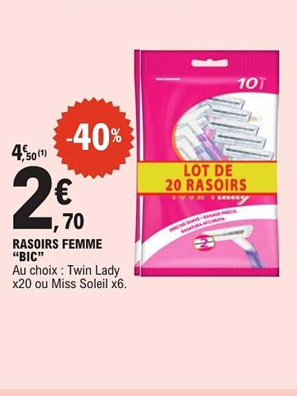 RASOIRS FEMME “BIC” Au choix : Twin Lady x20 ou Miss Soleil x6.