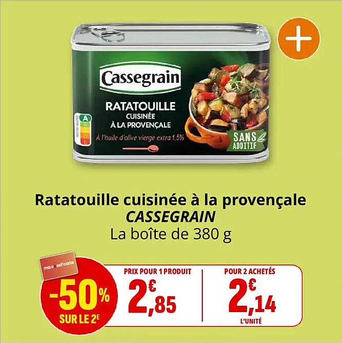 Ratatouille cuisinée à la provençale CASSEGRAIN